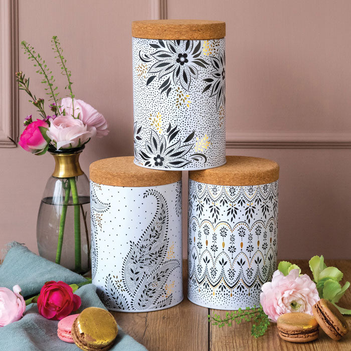 Artisanne Noir Cork Lid Caddies - Set of 3