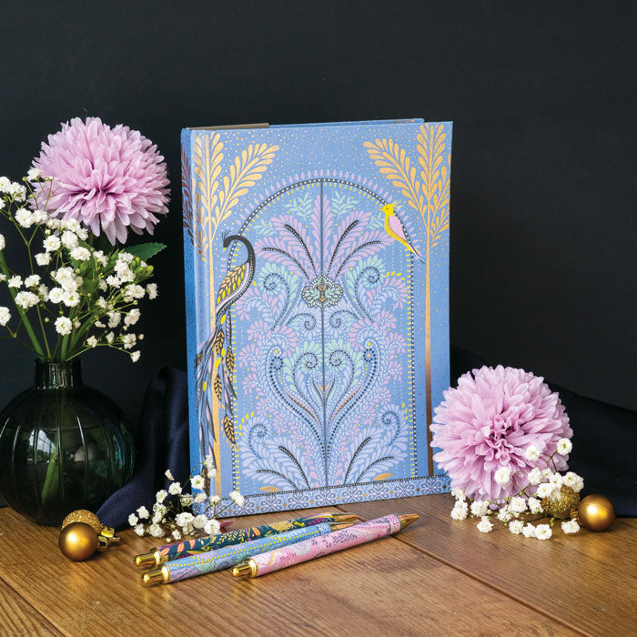 Peacock Filigree A5 Fabric Journal