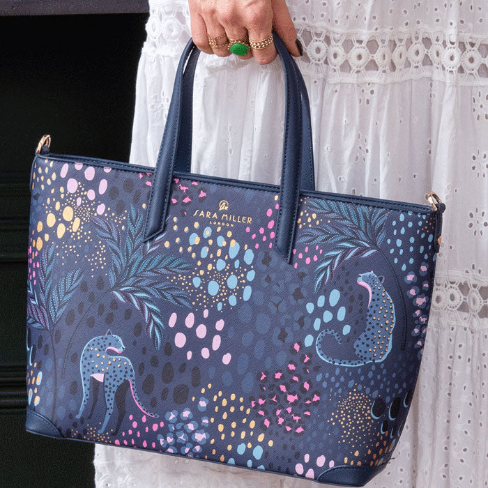Midnight Leopard Medium Tote