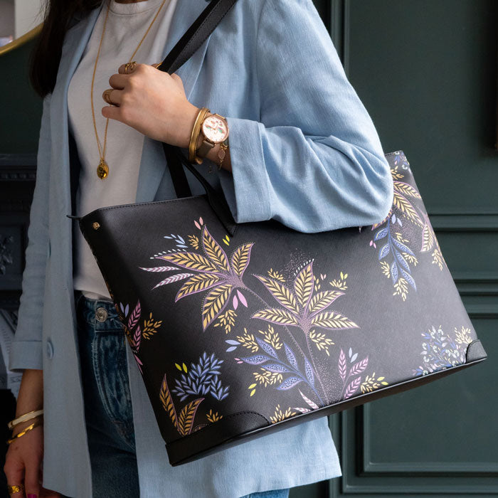 Black Botanic Large Tote