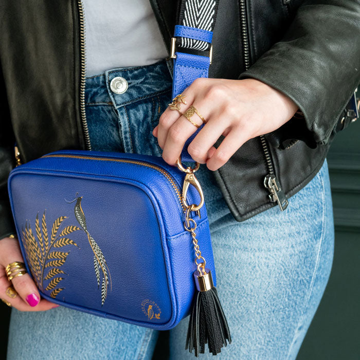 Blue Camera Crossbody