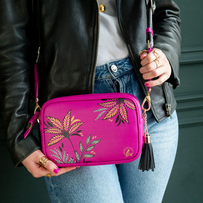 Pink Camera Crossbody