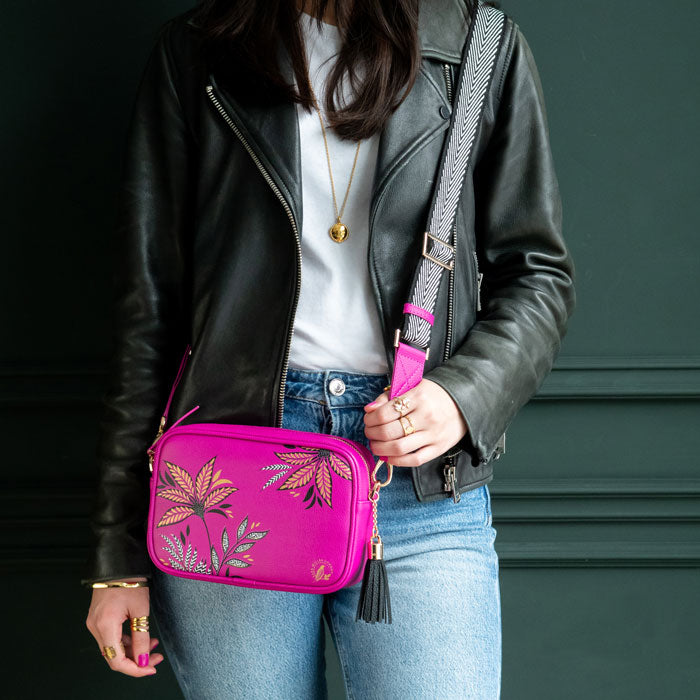 Pink Camera Crossbody