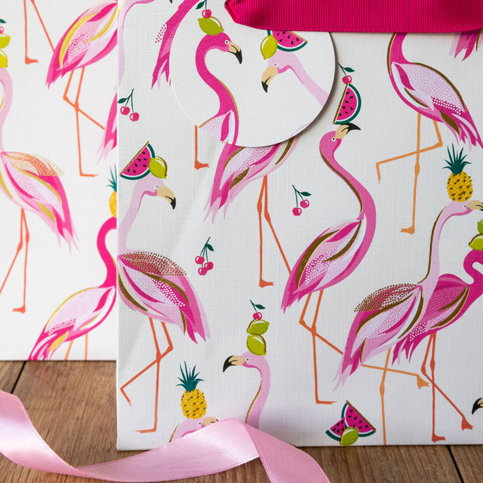 Fabulous Flamingos Extra Wide Gift Bag
