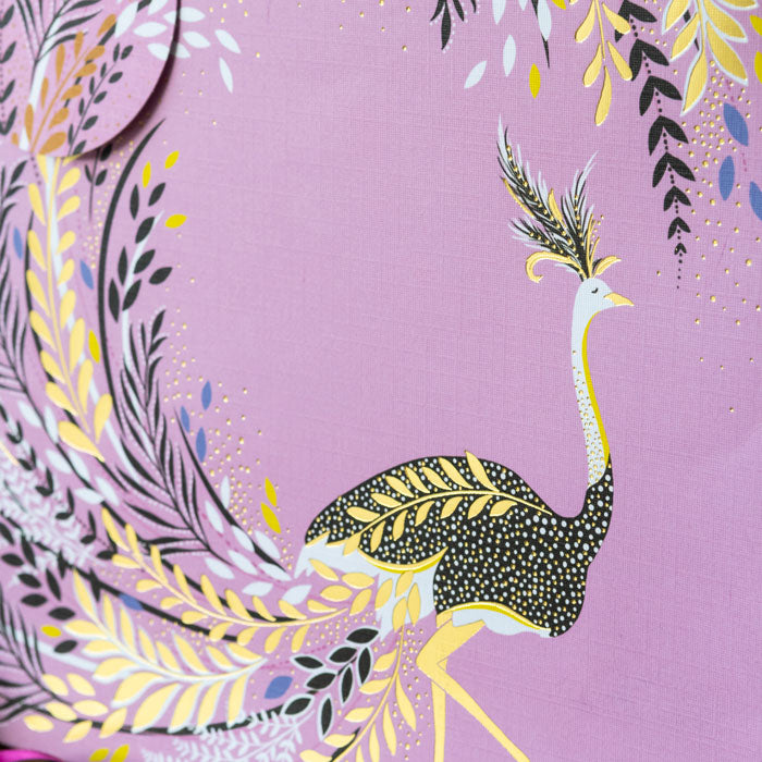 Iced Pink Ostrich & Palms Large Gift Bag