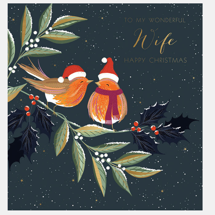 Robin Chorus Wife Christmas Card