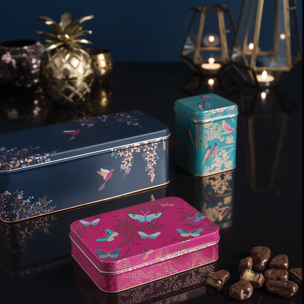 Green Birds Mini Rectangular Tin