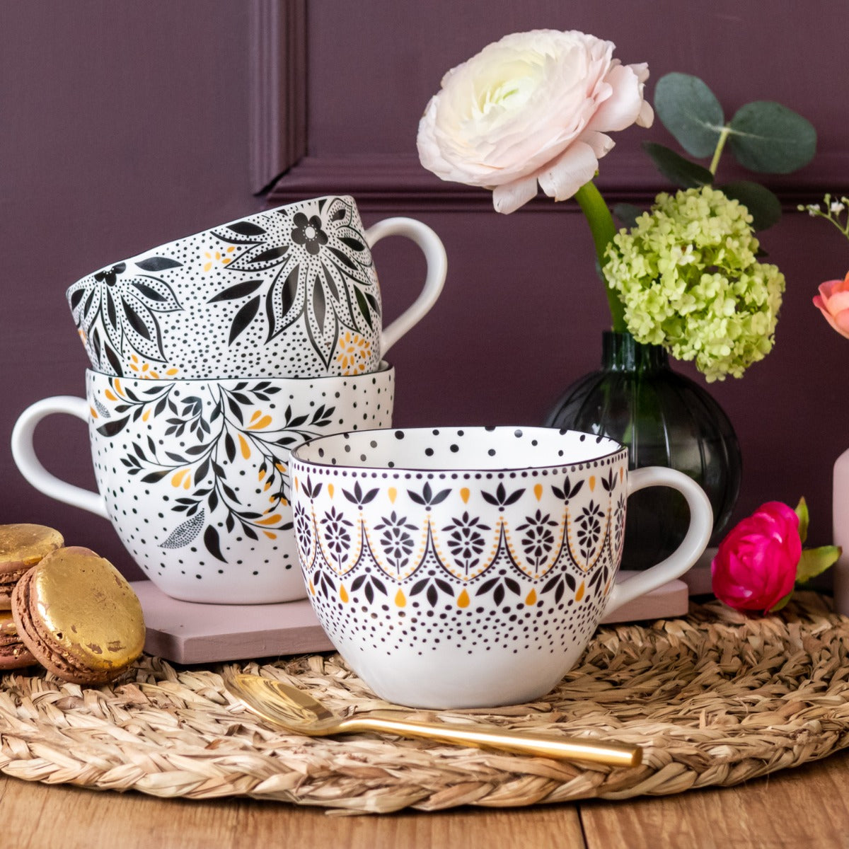 Artisanne Noir Mandala Mug