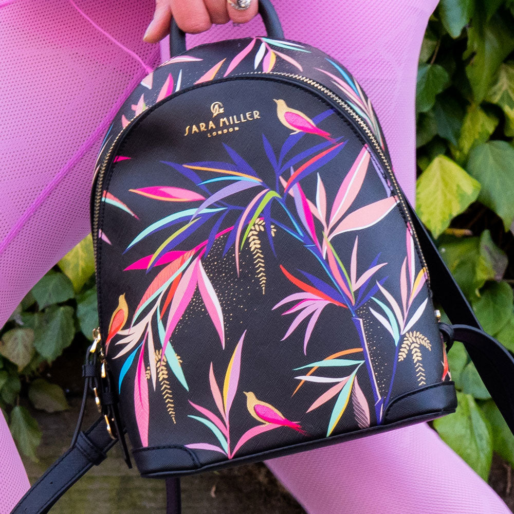 Black Bamboo Mini Backpack
