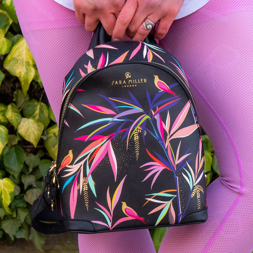 Black Bamboo Mini Backpack
