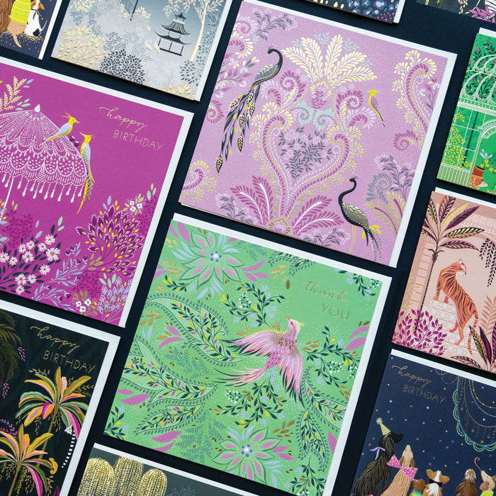 Parasol Birds Happy Birthday Large Card