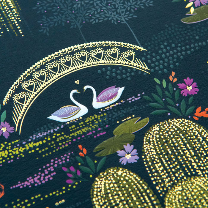 Swans Under Bridge Card