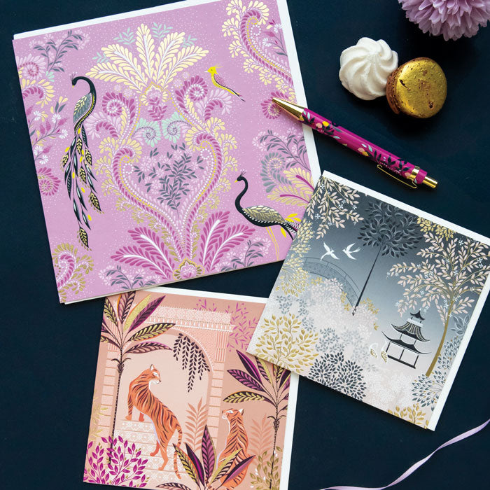 Peacock Filigree Large Card