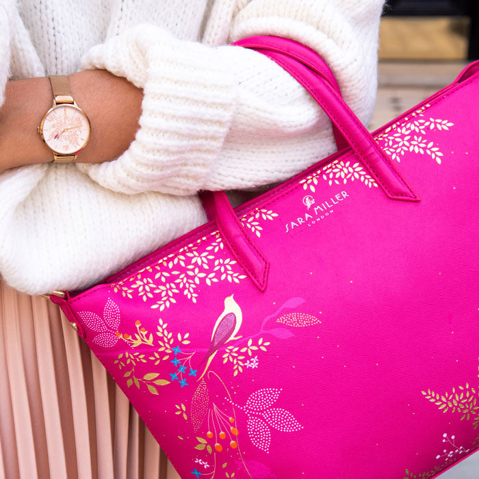 Pink Birds Medium Tote