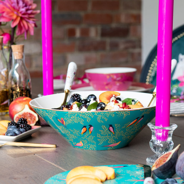 Green Birds Large Salad Bowl