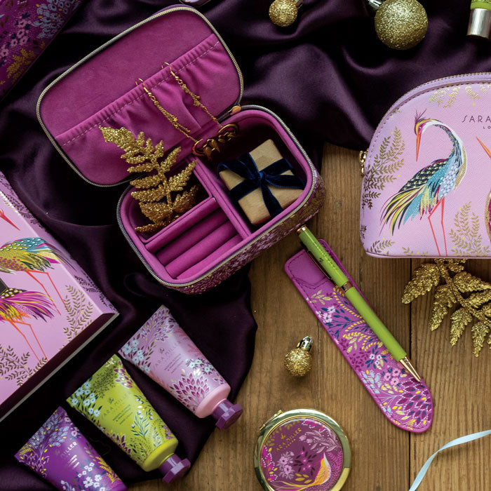 Blossom Pink Dancing Cranes Small Cosmetic Bag