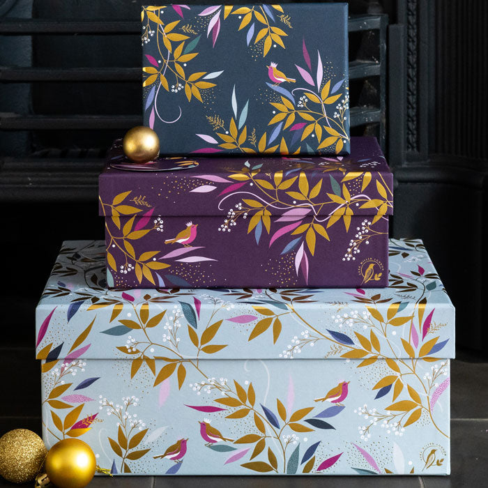 Mistletoe & Wine Christmas Gift Boxes - Set of 3