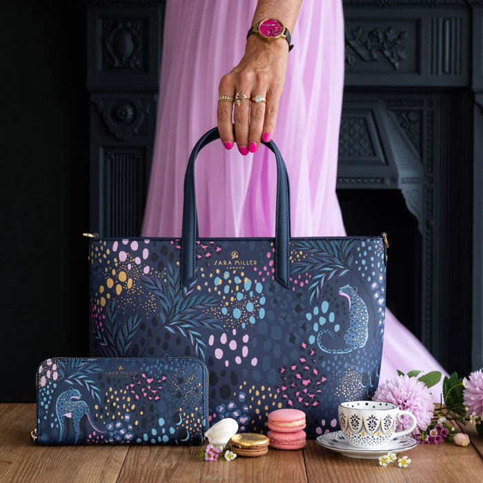 Midnight Leopard Medium Tote