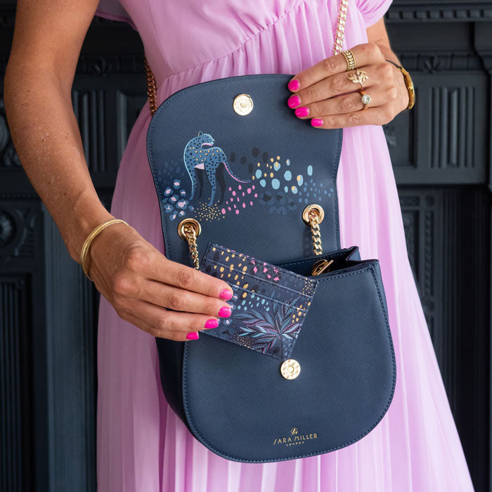 Midnight Leopard Card Holder