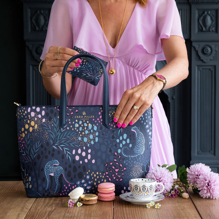 Midnight Leopard Medium Tote