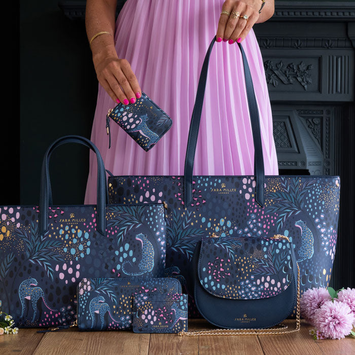 Midnight Leopard Small Zip Purse