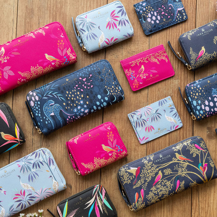 Pink Birds Large Zip Purse