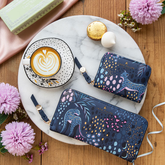 Midnight Leopard Small Zip Purse