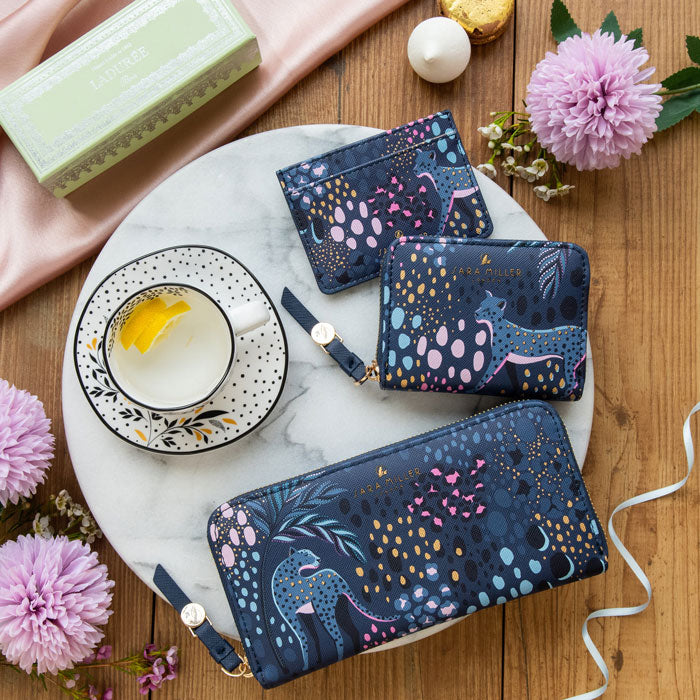 Midnight Leopard Small Zip Purse