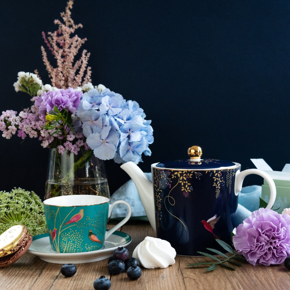 Tasse à thé oiseau vert