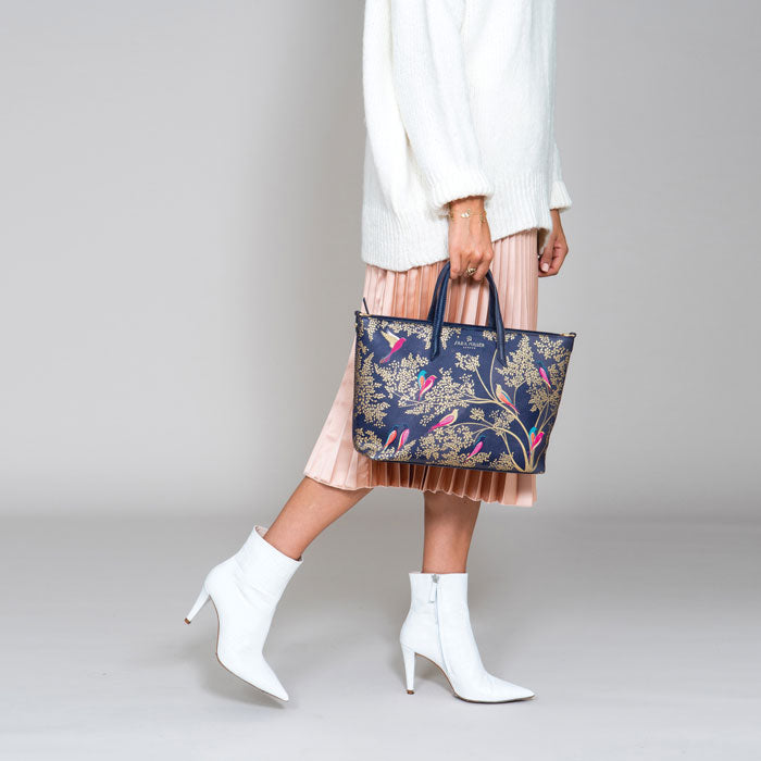 Smokey Blue Birds Medium Tote