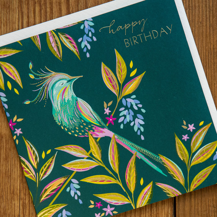 Perched Bird Birthday Card