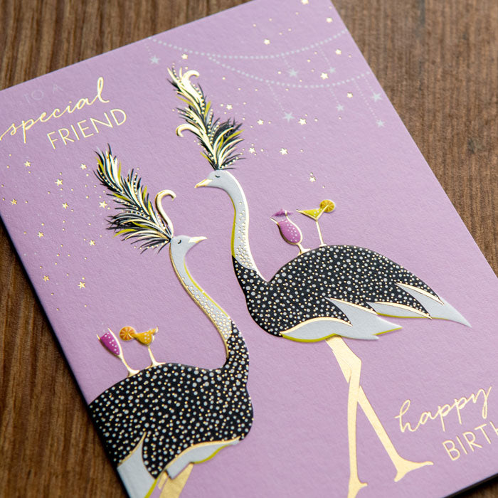 Dancing Ostriches Special Friend Birthday Card