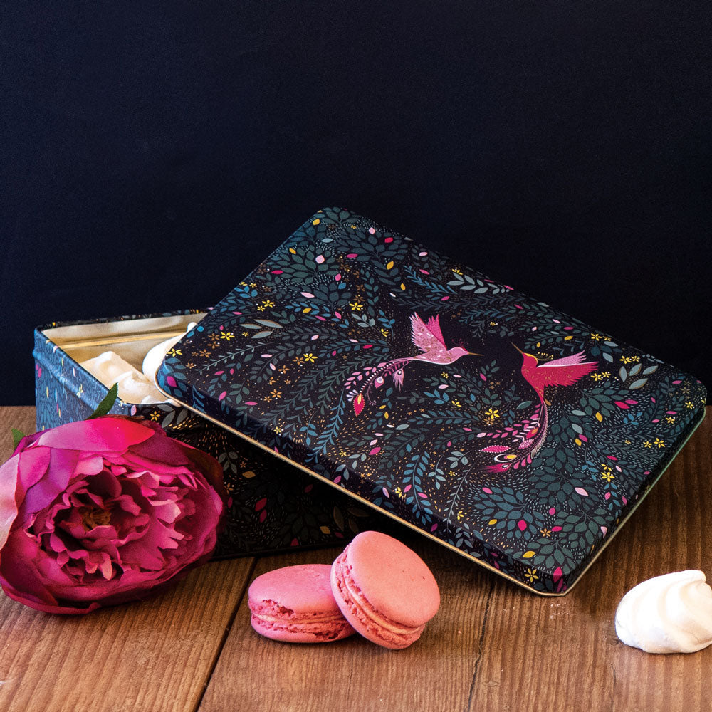 Hummingbird Paradise Deep Rectangular Tin