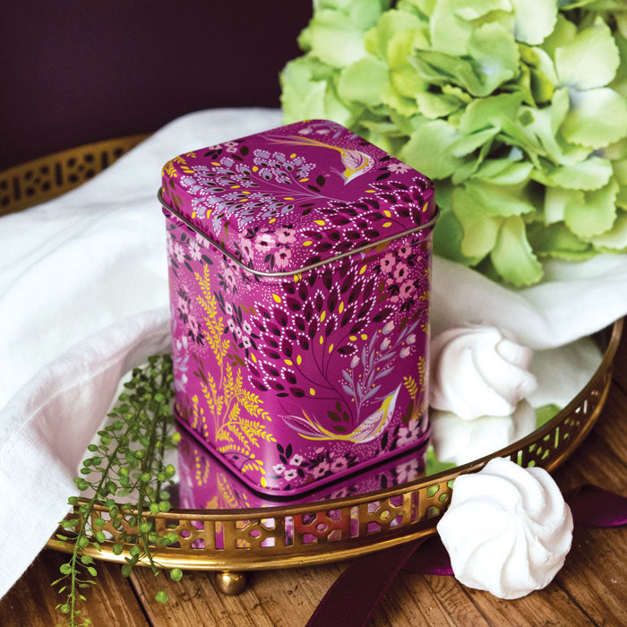 Mauve Songbird Mini Rectangular Tin