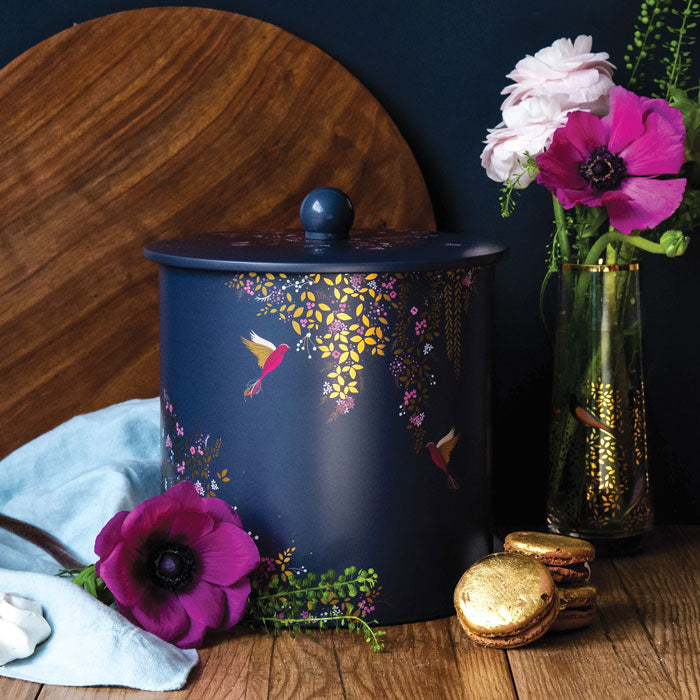 Navy Hummingbird Biscuit Barrel