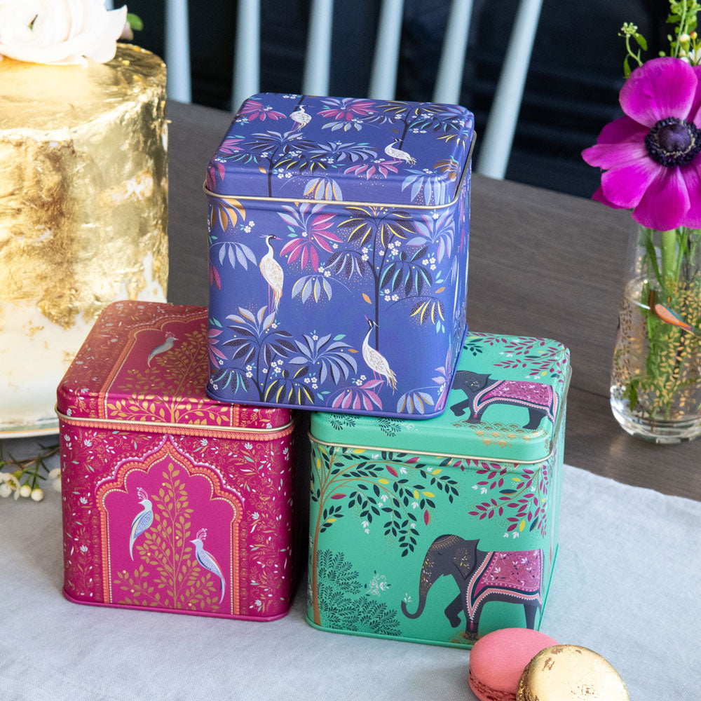 Indian Square Tin Caddies ¨ Set of 3