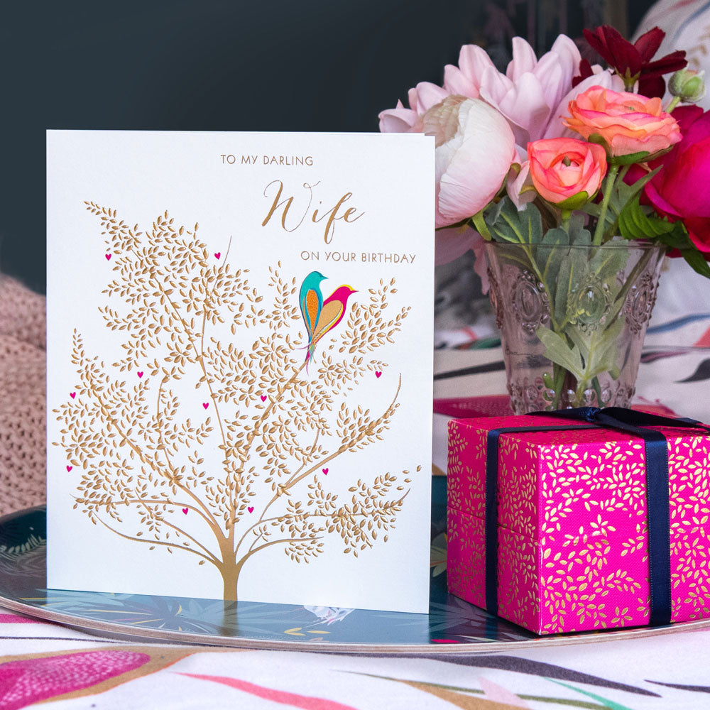 Lovebirds Wife Birthday Card