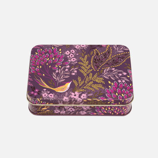 Plum Songbird Small Rectangular Tin