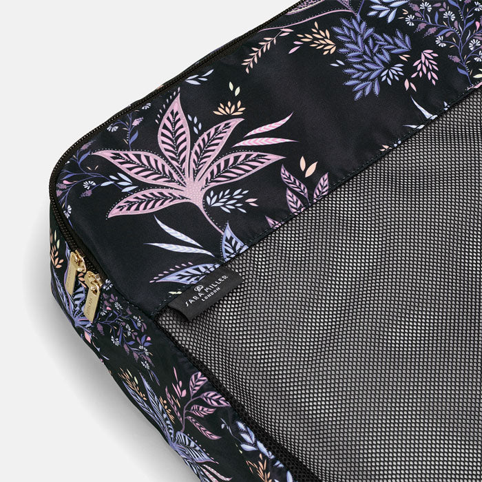 Black Botanic Packing Cubes