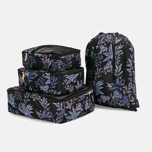 Black Botanic Packing Cubes