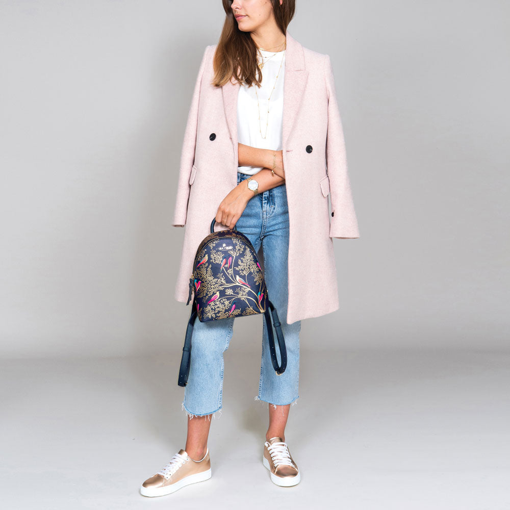 Smokey Blue Birds Mini Backpack