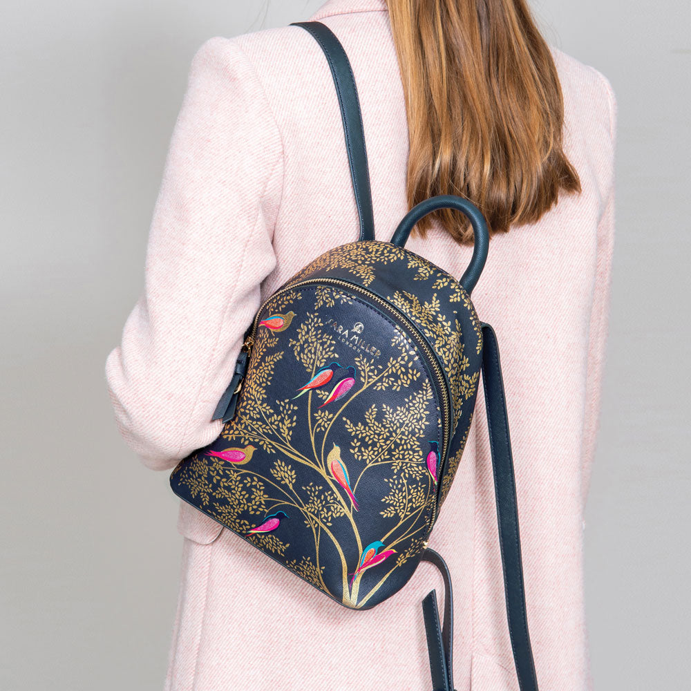 Smokey Blue Birds Mini Backpack