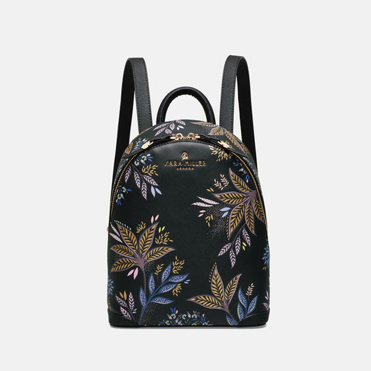 Black Botanic Mini Backpack