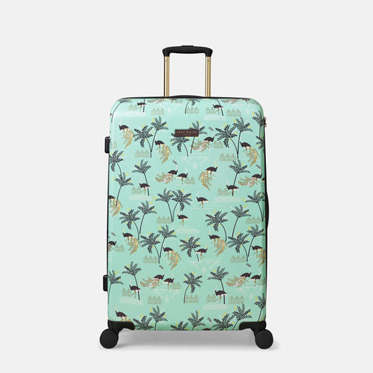 Mint Ostrich & Palms Large Case