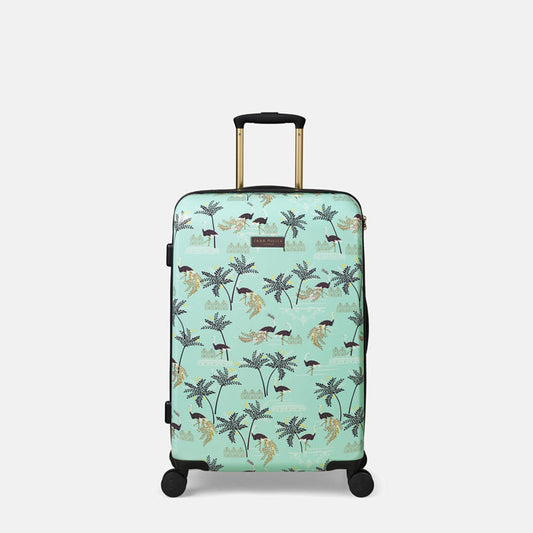Mint Ostrich & Palms Medium Case