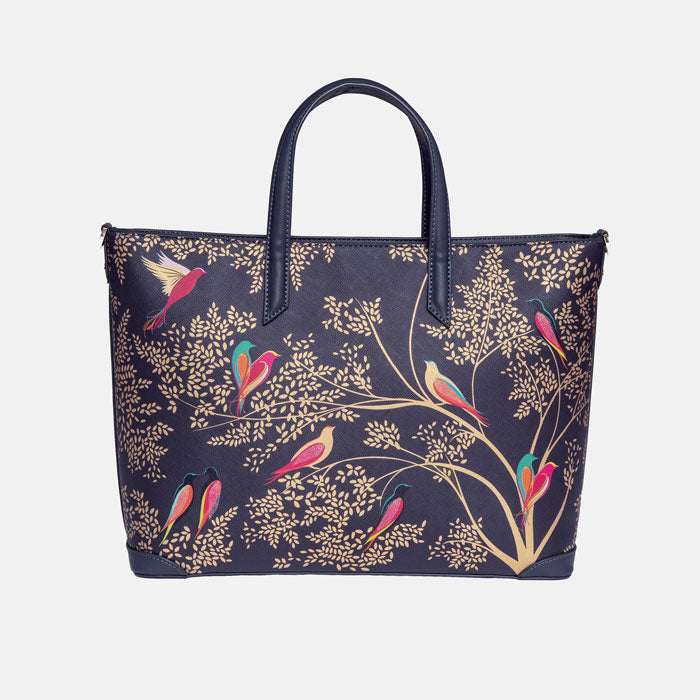 Smokey Blue Birds Medium Tote