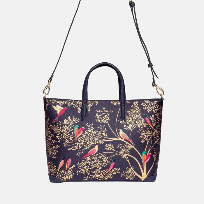 Smokey Blue Birds Medium Tote