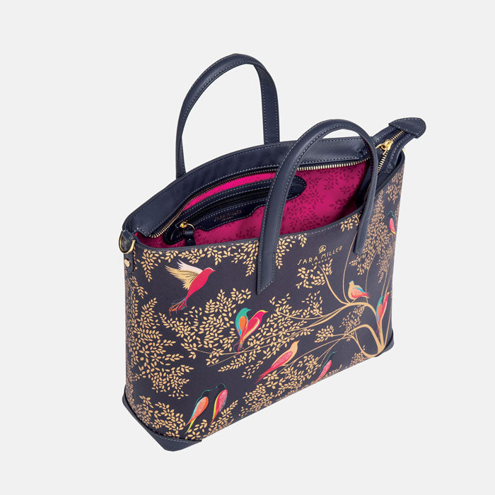 Smokey Blue Birds Medium Tote