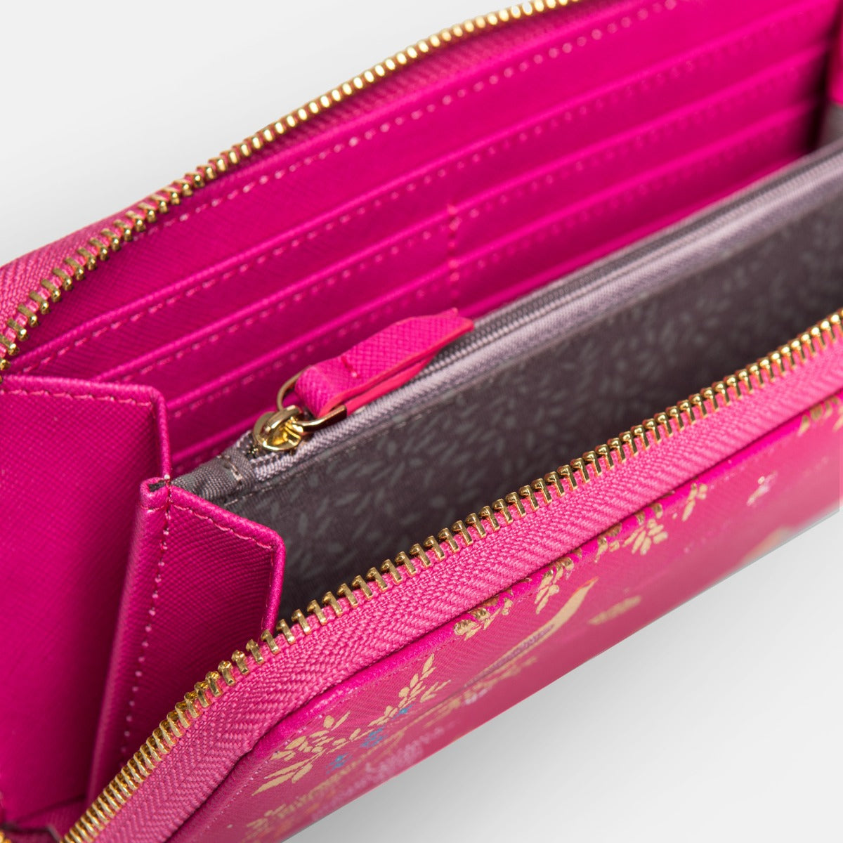 Pink Birds Large Zip Purse