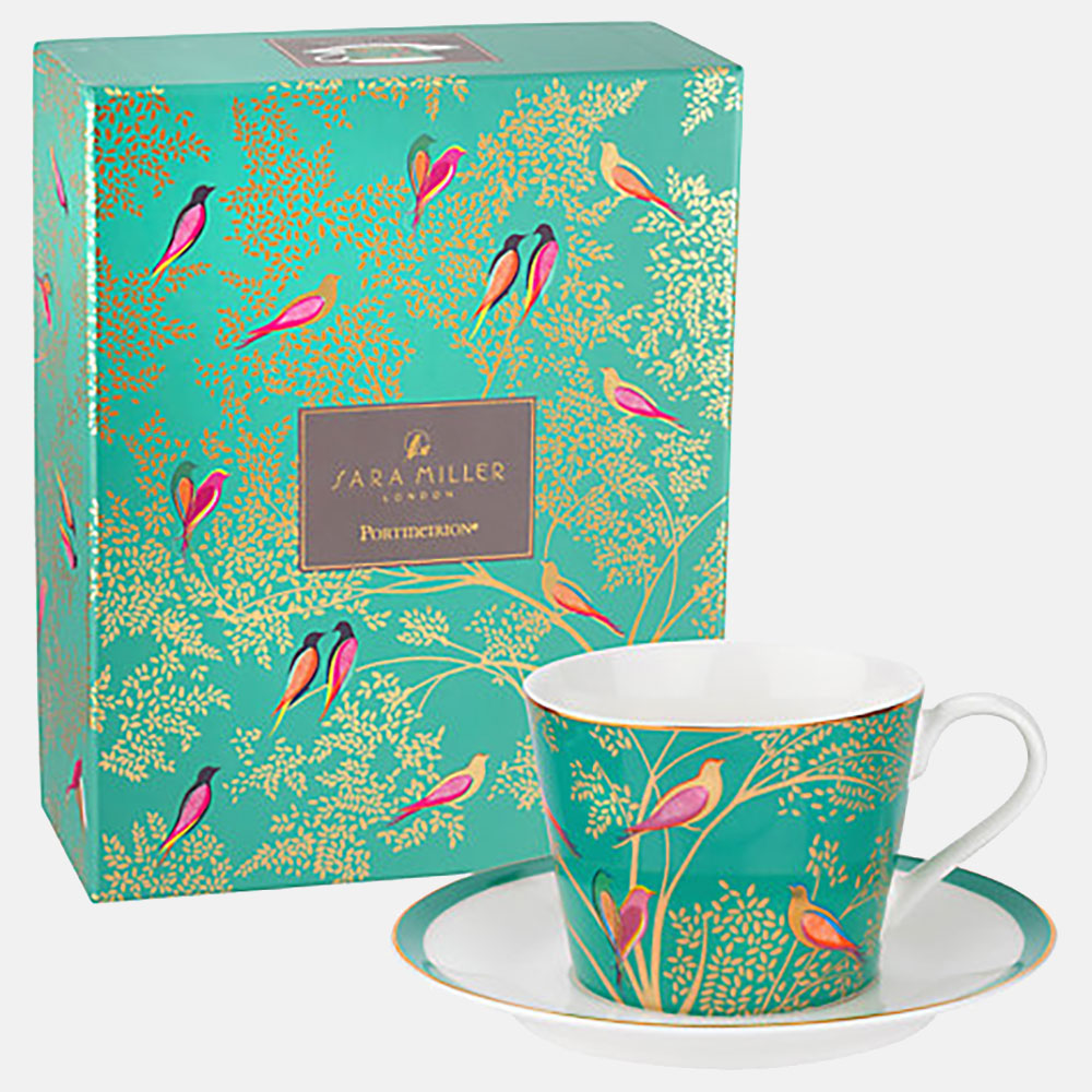 Tasse à thé oiseau vert